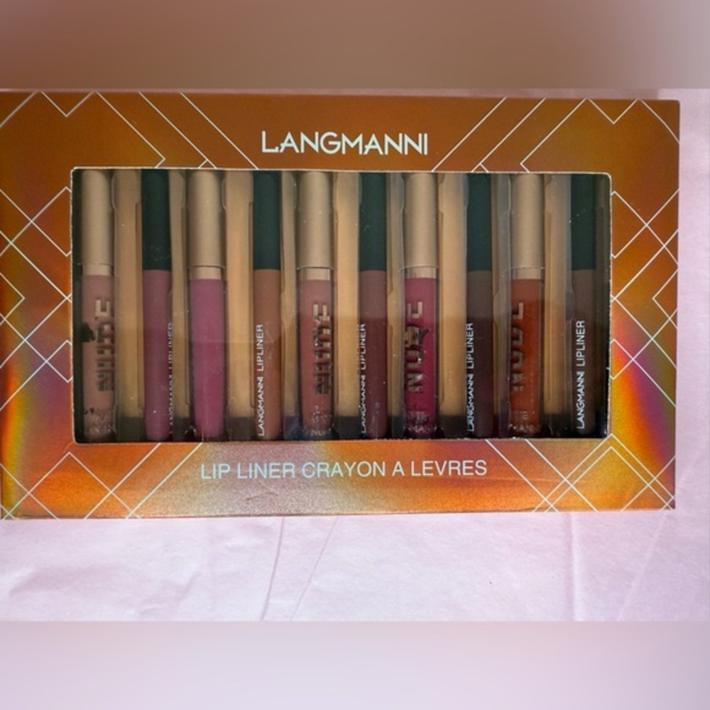 New Langmanni 12 pc Velvety Matte Liquid Lipstick + Lipliner Set Nude Pink Red - Picture 6 of 9